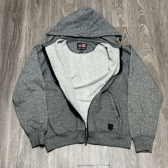 Phat Farm Hoodie Sweatshirt Jacket Men’s Medium Gray Full‎ Zip Essential Skater - Picture 3 of 10